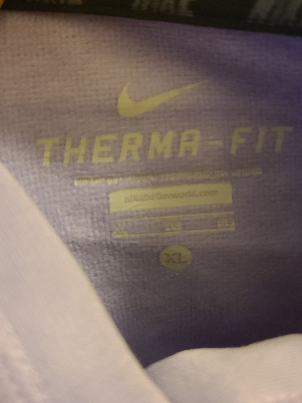 Nike Purple Hoodie with Neon Yellow Swoosh - Picture 2 of 2